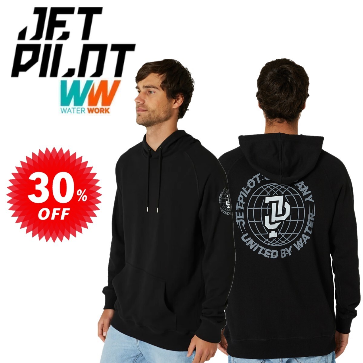 ジェットパイロット JETPILOT パーカー セール 30%オフ 送料無料 グローバル プルオーバー W23708 ブラック M