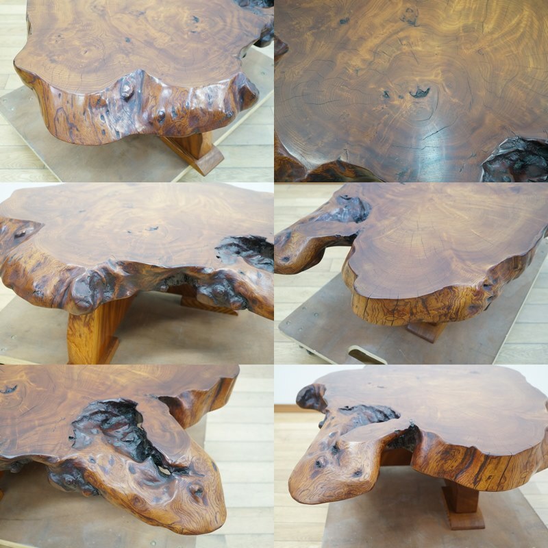 東ハ:【高級銘木】無垢 欅 ケヤキ材 座卓 約92.5×71.8㎝ 高さ約 東ハ:【高級銘木】無垢 欅 ケヤキ材 座卓 約92.5×71.8㎝ 高さ約