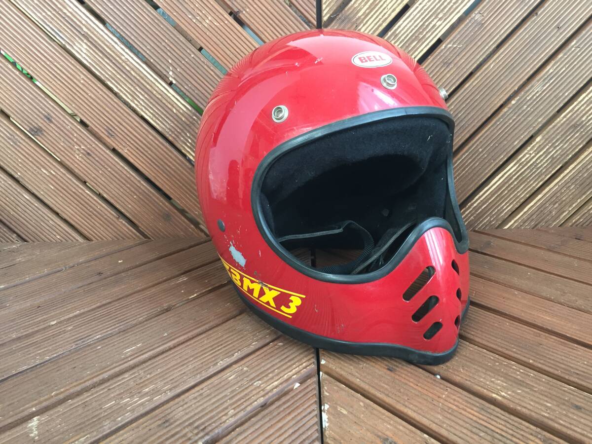 ビンテージ ヘルメット bell moto 4 白 60cm moto3 当時物 ビンテージ ヘルメット bell moto 4 白 60cm moto3 当時物