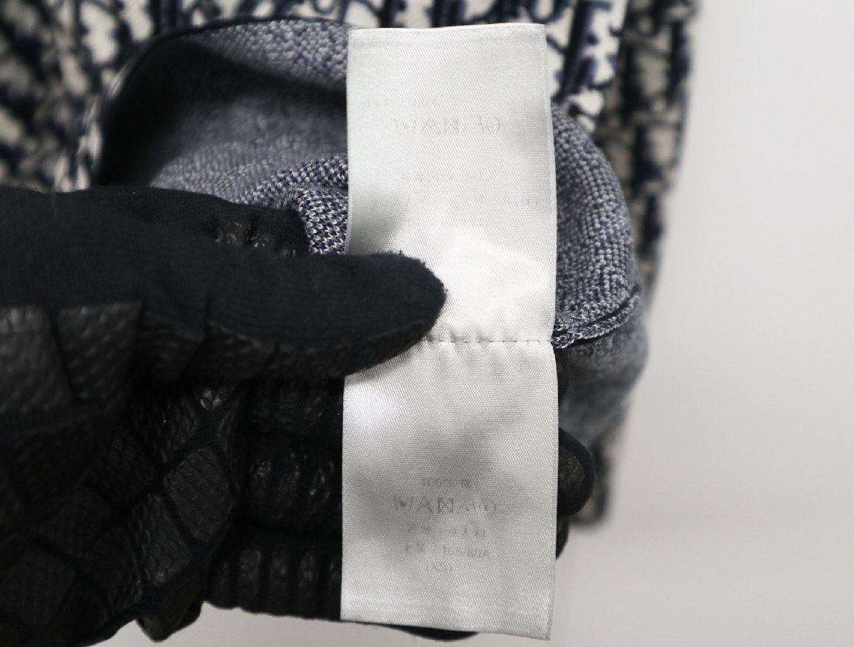 DIOR ディオール オブリーク 総柄ニット 長袖シャツ XＳサイズ 023M550AT099 コットン ブラック ホワイト 【中古】 シャツ トップス