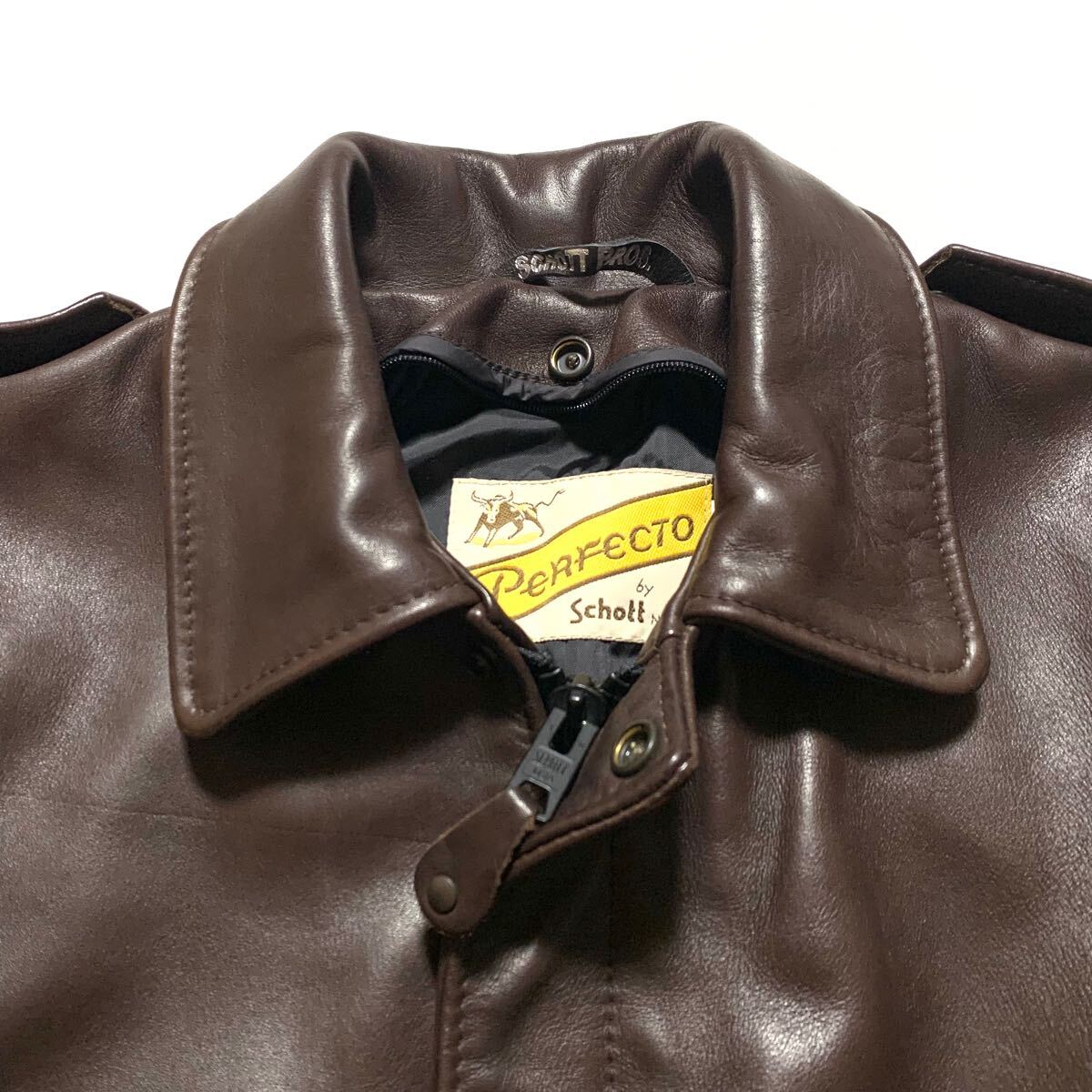 ☆良品 Schott ショット G-1 牛タグ レザー フライトジャケット 濃茶 size 38 アメリカ製 A-2 ボンバージャケット 古着 vintage ライダース ☆良品 Schott ショット G-1 牛タグ レザー フライトジャケット 濃茶 size 38 アメリカ製 A-2 ボンバージャケット 古着 vintage ライダース
