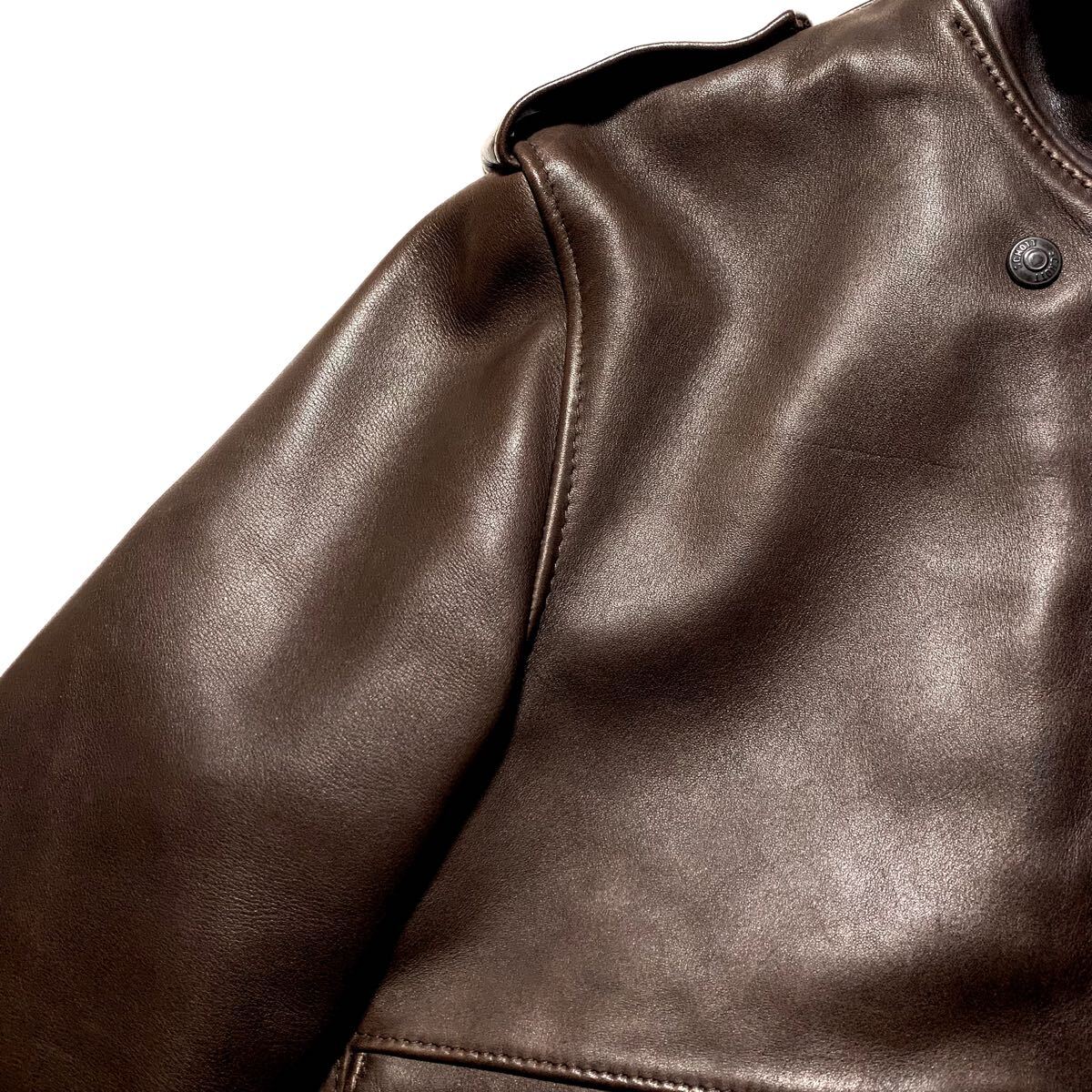 良品 Schott ショット G-1 牛タグ レザー フライトジャケット 濃 良品 Schott ショット G-1 牛タグ レザー フライトジャケット 濃