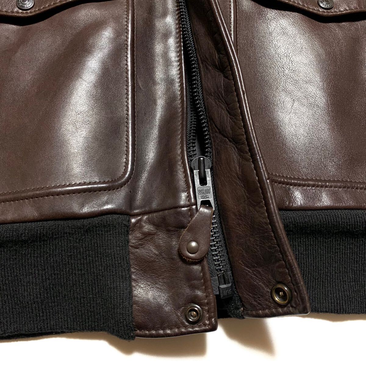 良品 Schott ショット G-1 牛タグ レザー フライトジャケット 濃 良品 Schott ショット G-1 牛タグ レザー フライトジャケット 濃