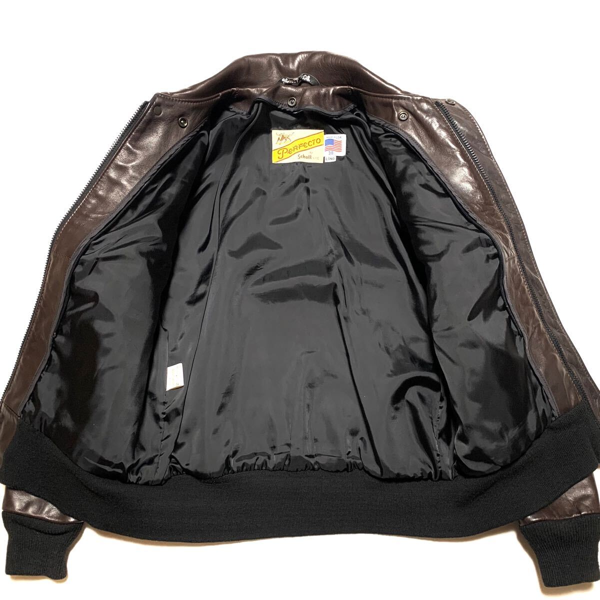 良品 Schott ショット G-1 牛タグ レザー フライトジャケット 濃 良品 Schott ショット G-1 牛タグ レザー フライトジャケット 濃