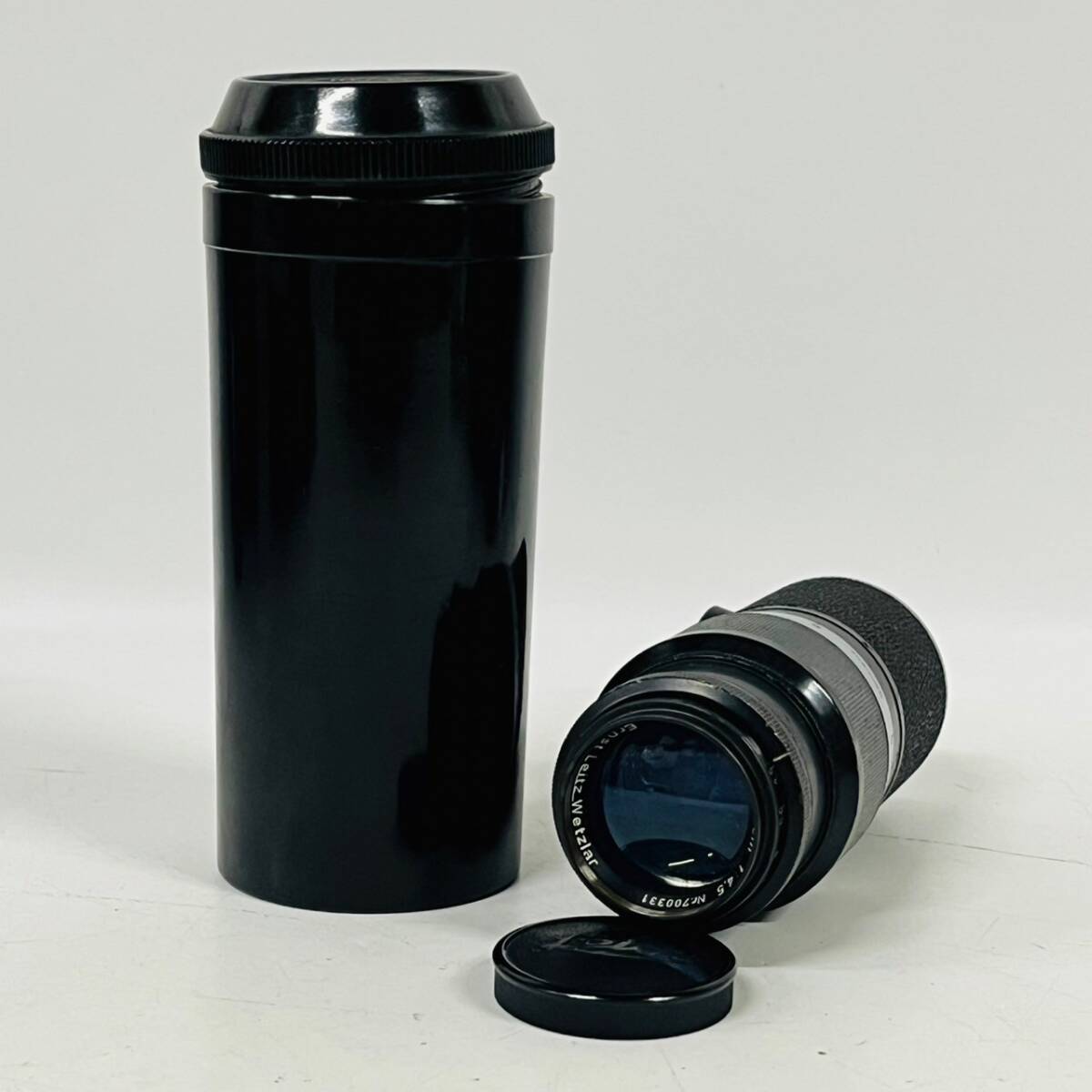 1円~【動作未確認】ライカ Leica Hektor f=13.5cm 1:4.5 一眼カメラ用 単焦点レンズ ケース付き J102157