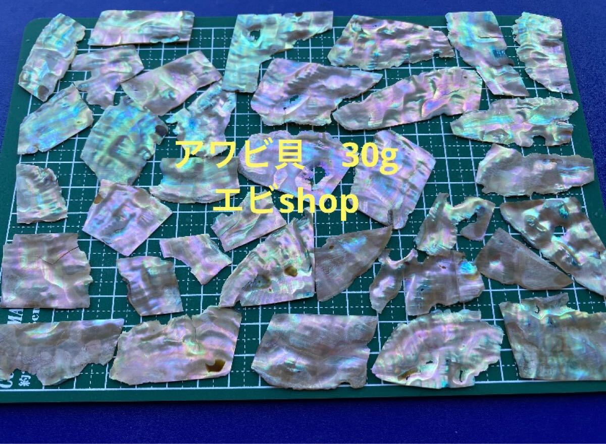 アワビ貝　30g2袋　ネイル用シェルパーツ　螺鈿細工　ハンドメイドなどの材料_画像1