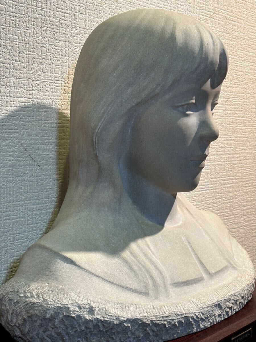 慶應◇現代彫刻家【増山俊春】秀逸作 天然石(砂岩)彫刻 『少女 慶應◇現代彫刻家【増山俊春】秀逸作 天然石(砂岩)彫刻 『少女