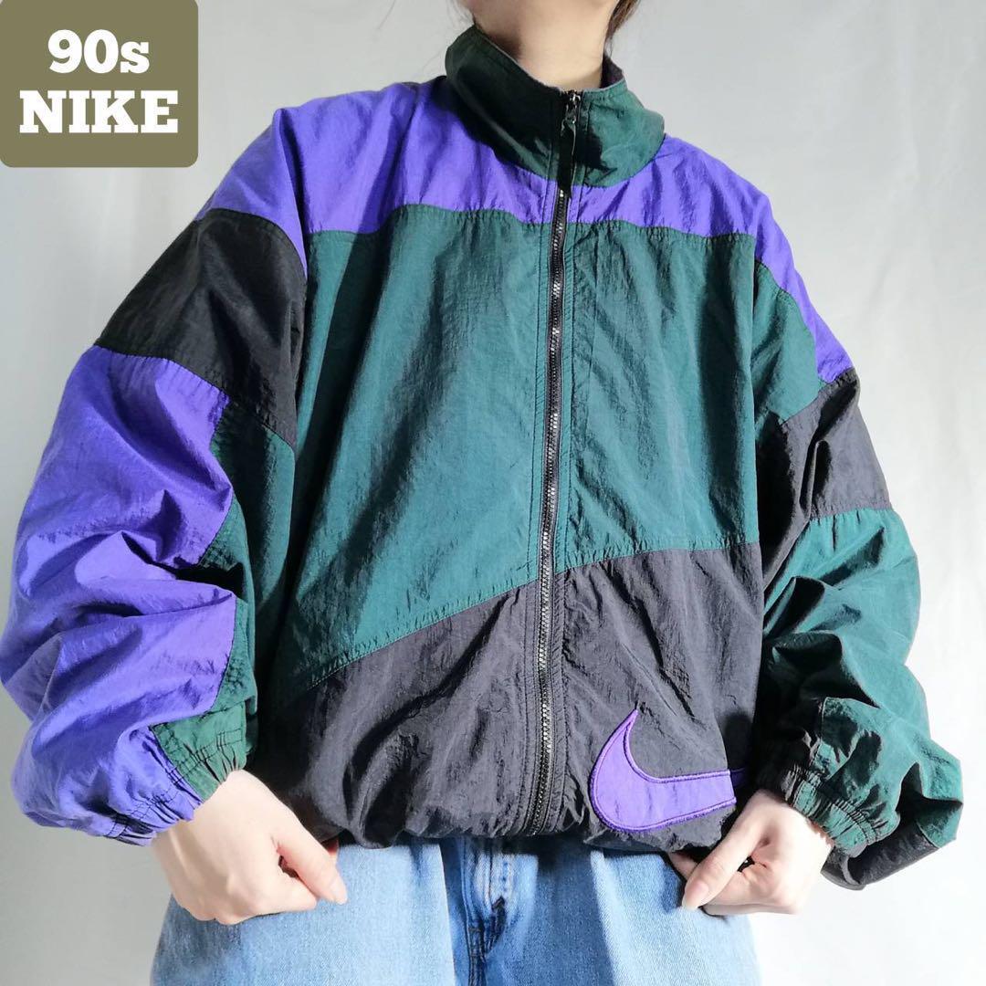 90s NIKE ナイキ ナイロンジャケット ブルゾン スウッシュ 90s NIKE ナイキ ナイロンジャケット ブルゾン スウッシュ