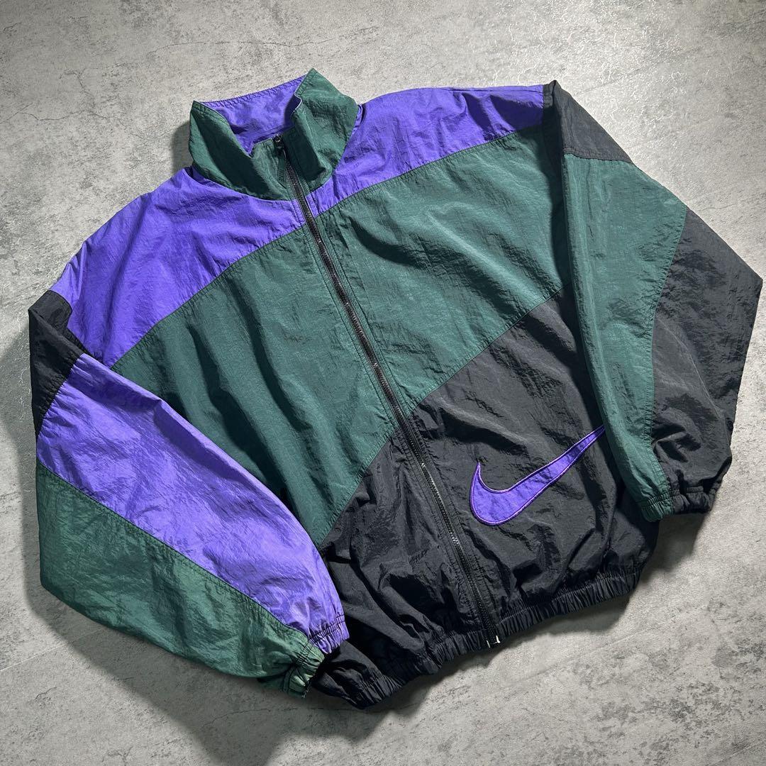 90s NIKE ナイキ ナイロンジャケット ブルゾン スウッシュ 90s NIKE ナイキ ナイロンジャケット ブルゾン スウッシュ