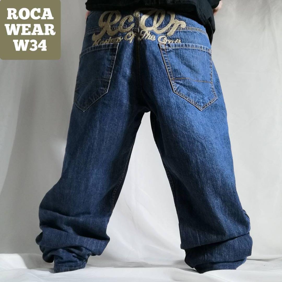 2000年代 ROCAWEAR ロカウェア デニムパンツ バックロゴ刺繍 2000年代 ROCAWEAR ロカウェア デニムパンツ バックロゴ刺繍