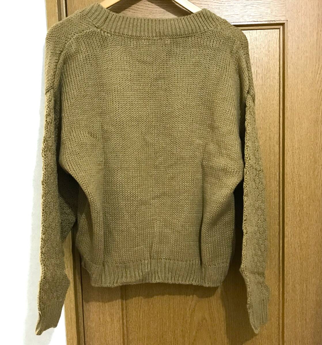 新品タグ付き サマンサ モスモス ポコポコ柄編みカーディガン 長袖 カーディガン イエロー~ベージュ フリーサイズ_画像4