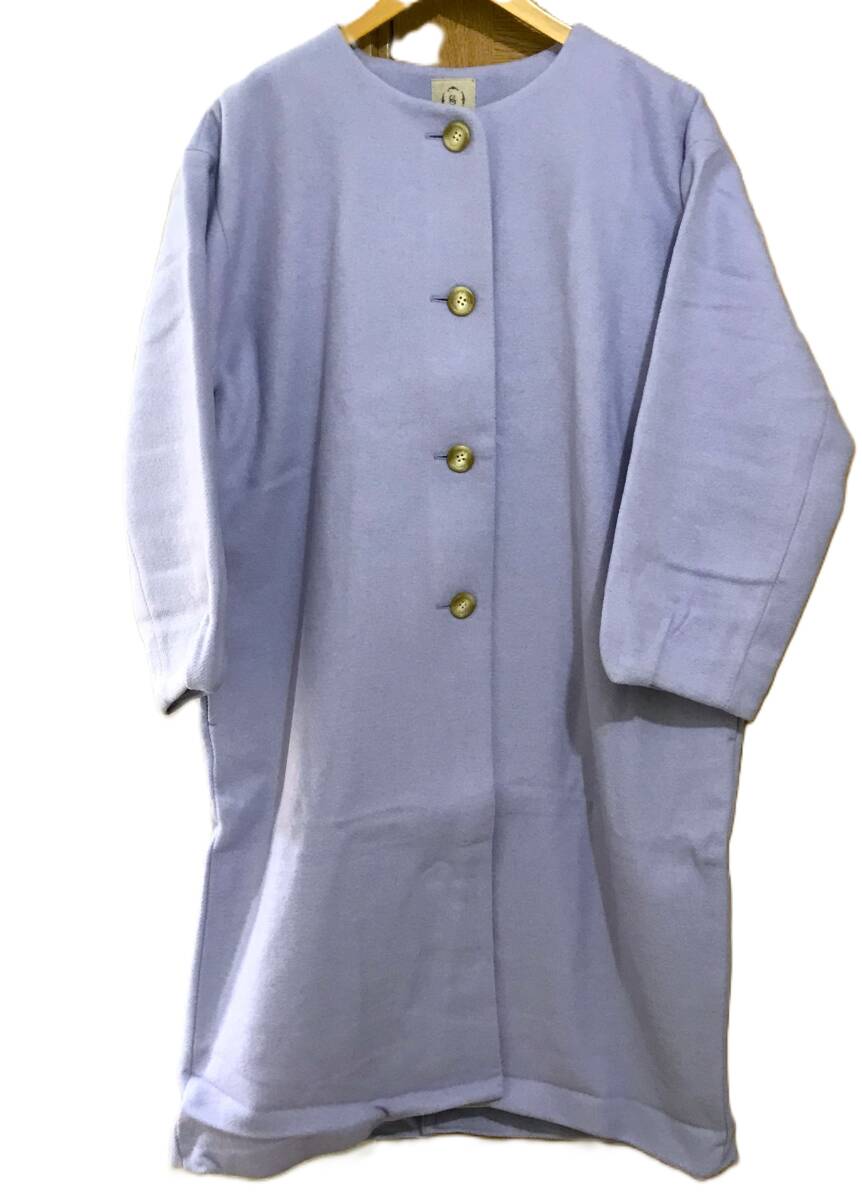 新品　タグ付き　サマンサ モスモス Samansa Mos2 中空糸ウール混コート　ラベンダー　しつけ糸付き