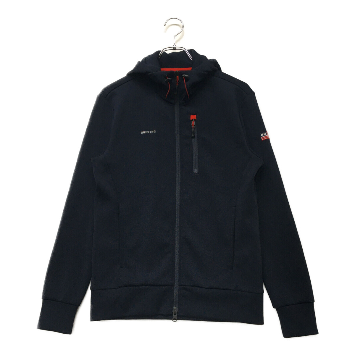 coco 中古 ブリーフィング BRIEFING メンズ パーカー S ネイビー 紺 軽量 ストレッチ ダブルジップ レターパックプラス発送可 K6329