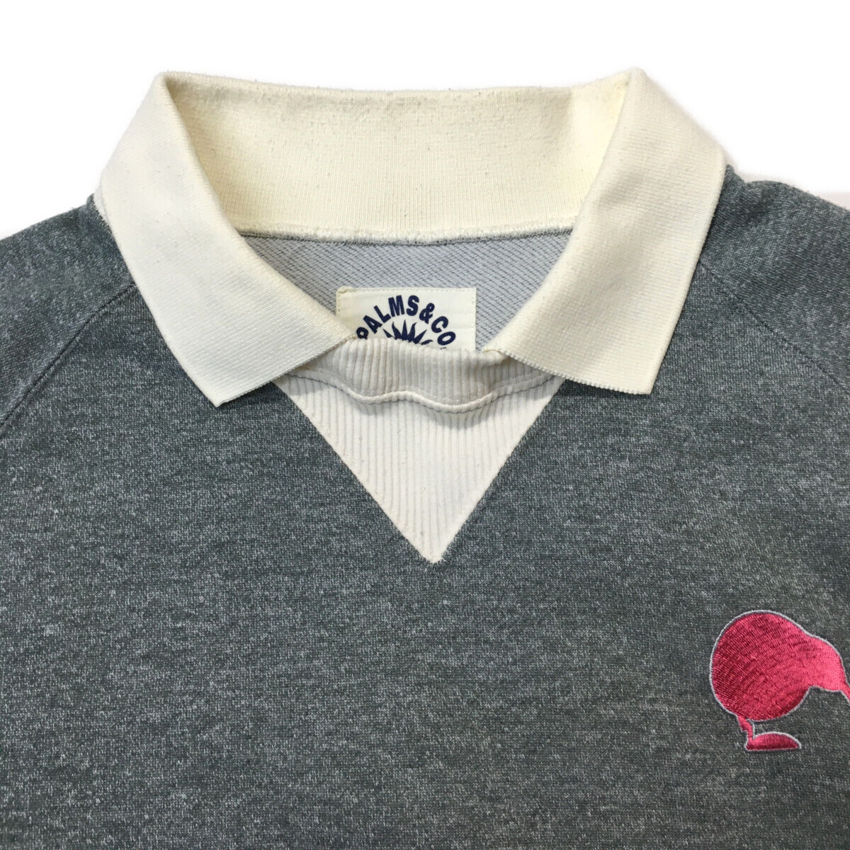 coco 中古【値下げ】 パームス＆コー Palms＆co. レディース スウェット L グレー 長袖 里起毛 襟付き レターパックプラス発送可 97455