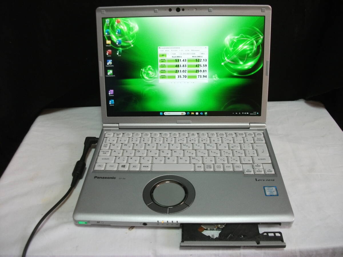 Win11 Panasonic Let's note CF-SV7RDAVS/Corei5/8GBメモリ+SSD256GB/マルチ/Office2021(348)