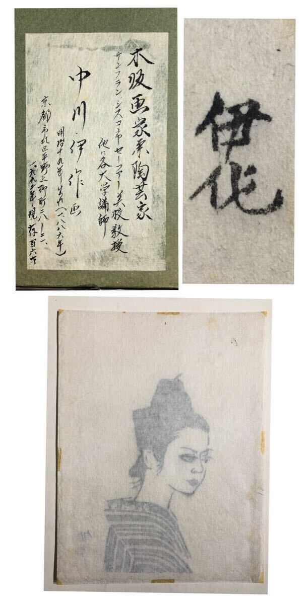 真作 畠中光享「 顔 」木版画 18/75 額寸44*37cm 直筆サイン 真作】中川伊作 木版画 直筆サイン 美人画 額装
