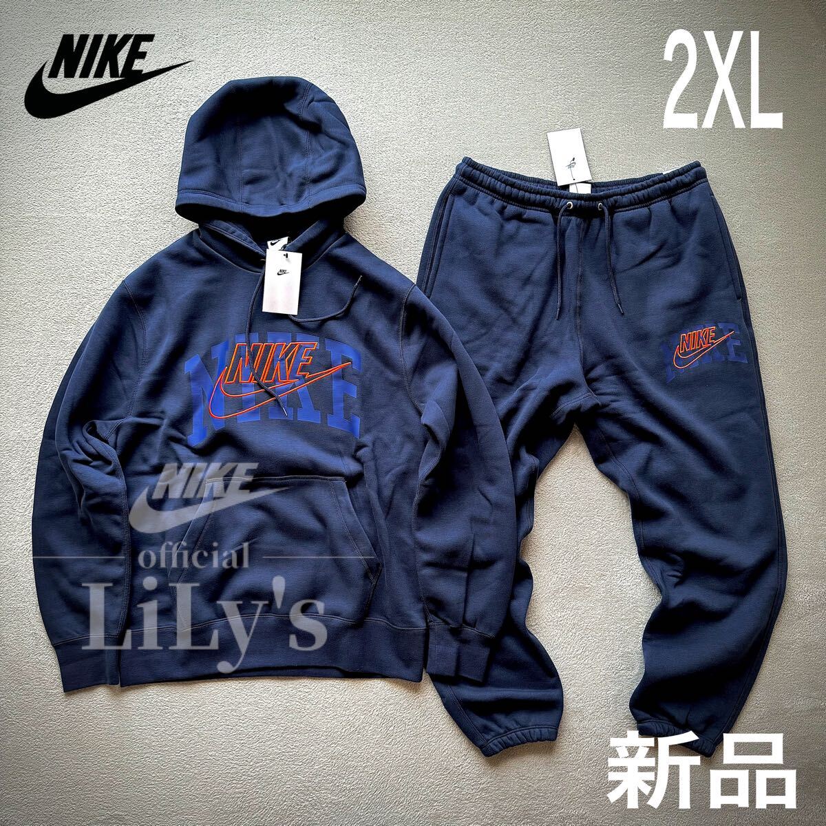 新品未使用 NIKE上下セットアップ Lサイズ 黒赤 ナイキ ス