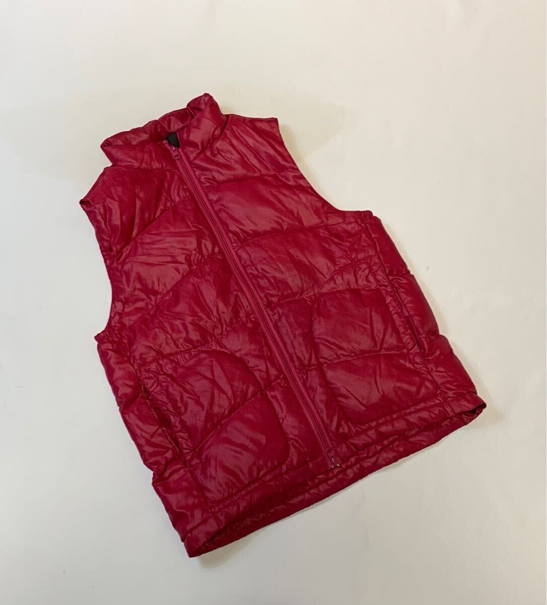 (レディース) coen // ピンチェック柄 Wジップ 中綿入り ベスト (ピンク系×赤系) サイズ M_画像5