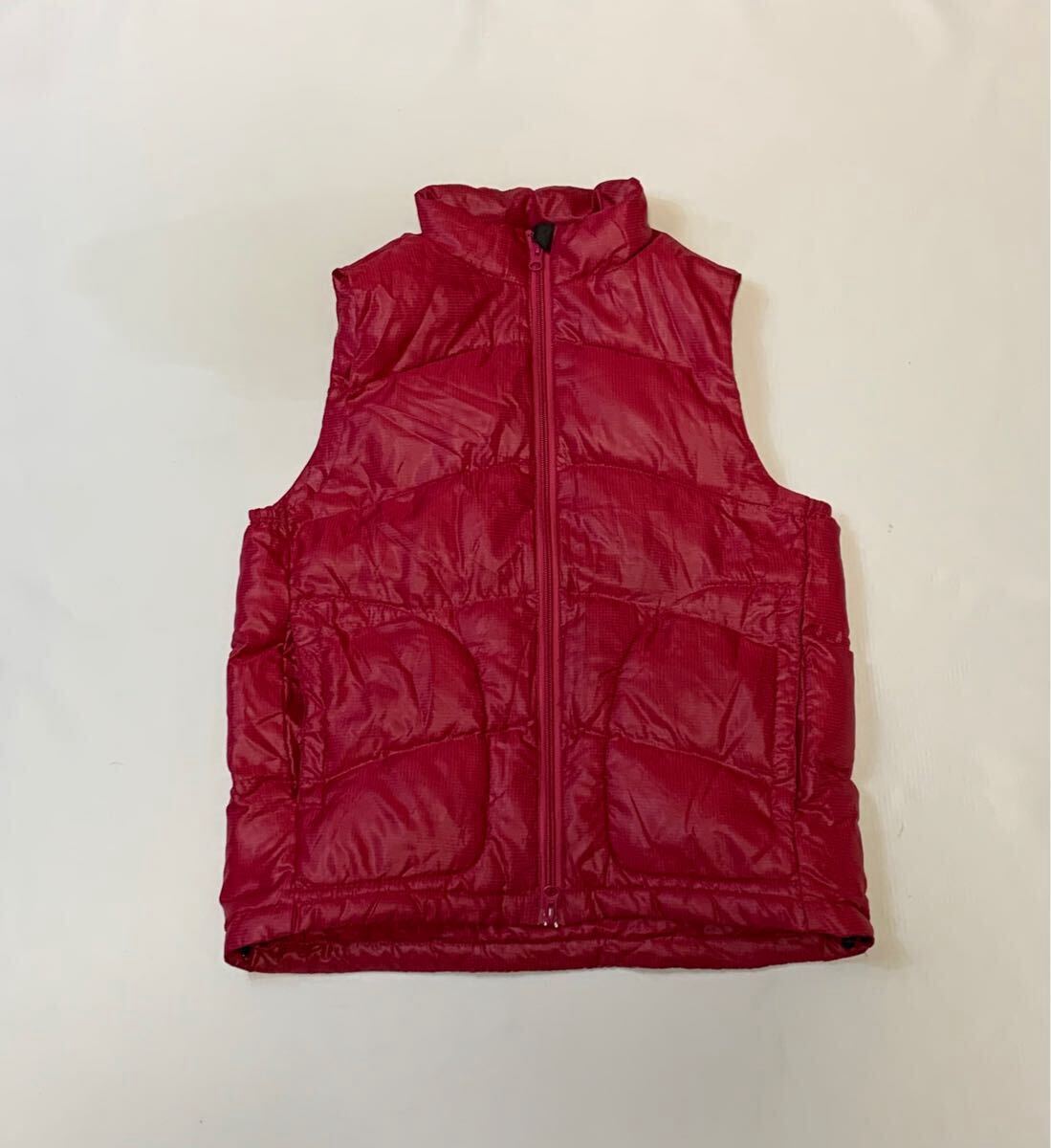 (レディース) coen // ピンチェック柄 Wジップ 中綿入り ベスト (ピンク系×赤系) サイズ M_画像1