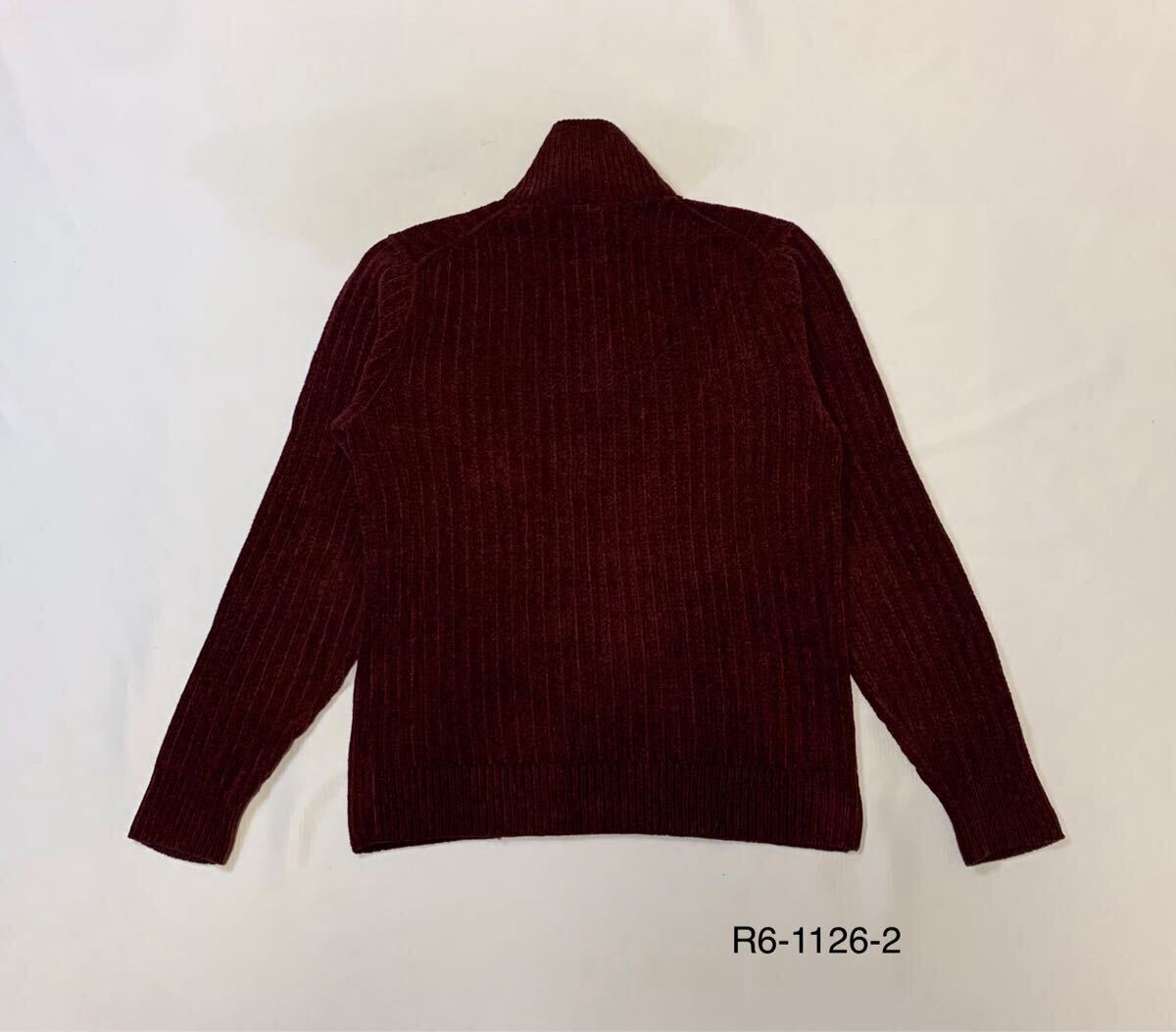 UNIQLO ユニクロ // 長袖 ハーフジップ モールニット セーター (ボルドー系) サイズ S_画像2
