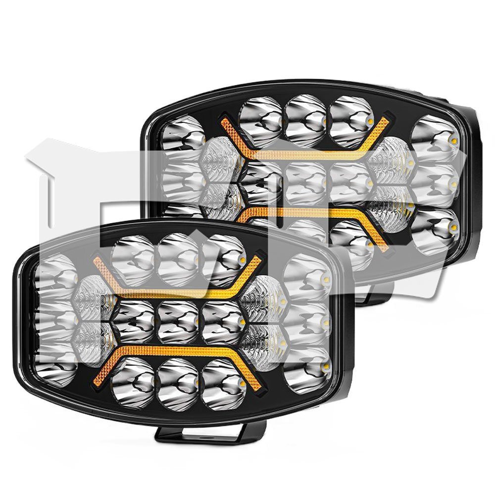 10インチ 作業灯 LED ワークライト 広角ライト スポットライト DRL 45W 7600LM ホワイト アンバー ジープ SUV 大型車 建設機械 汎用 2個