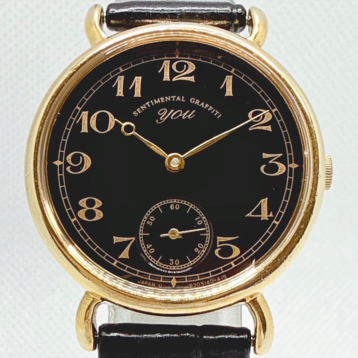 【 大感謝セール】 ORIENT オリエント GP YOU J83514-00 クオーツ スモセコ 黒文字 時計