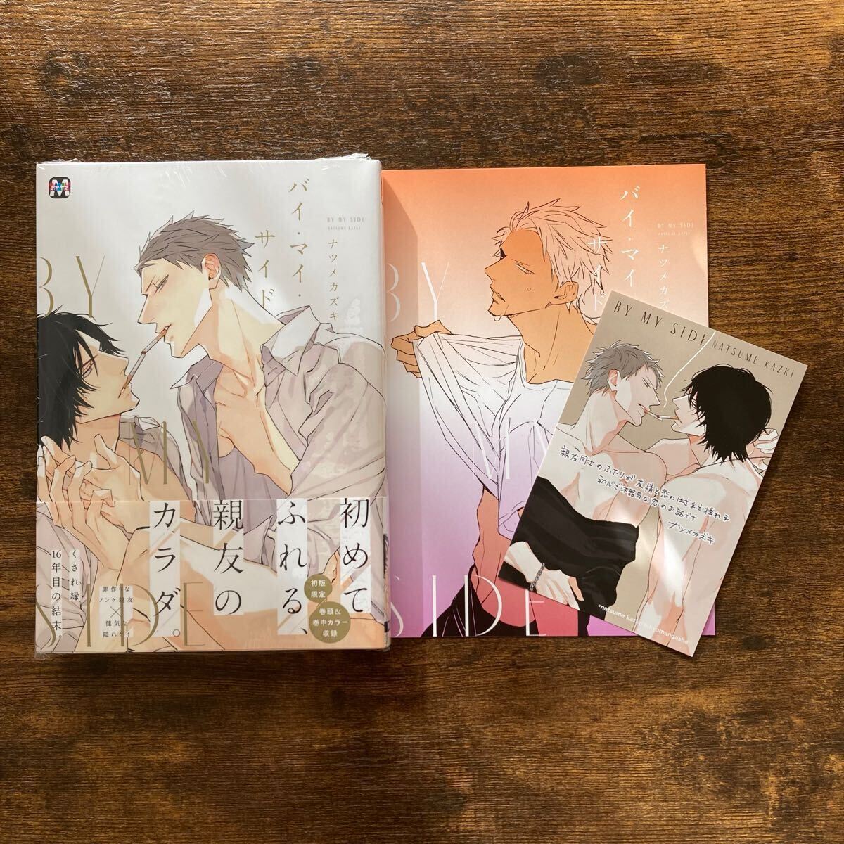 【初版 未開封】バイ・マイ・サイド とらのあな 4Pリーフレット 出版社 カラーペーパー 初版限定 巻頭カラー ナツメカズキ MARBLE COMICS