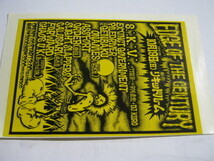 EDGE OF THE CENTURY 10月19日(日)新宿リキッドルーム ステッカー 黃黒 S.K.V.PILEDRIVER 原爆オナニーズ ORDER ASSFORT FORWARD CHAOE UK