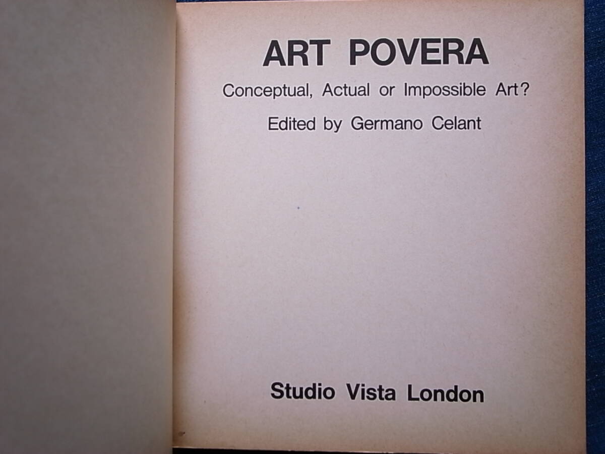希少絶版・現代イタリア美術洋書○1969年刊・ARTE POVERA 希少絶版・現代イタリア美術洋書○1969年刊・ARTE POVERA