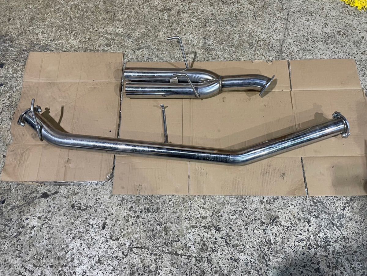 RPS13 180SX 社外　デュアルマフラー　サイレンサー　S13 S14 S15 シルビア　 マフラー　メーカー不明