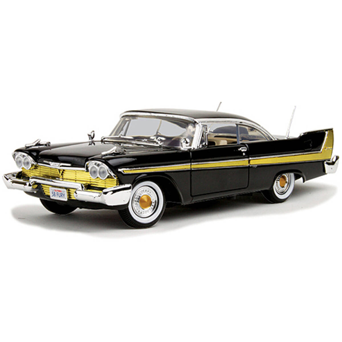 1/18 モーターマックス 1958 Plymouth FURY プリムス・フューリー（ブラック/ゴールド）