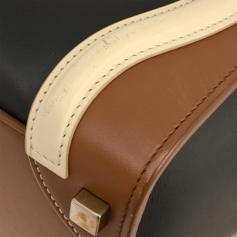 セリーヌ CELINE ラゲージ マイクロ ショッパー ハンドバッグ レザー W-CU-2155 ブラック マルチカラー レディース