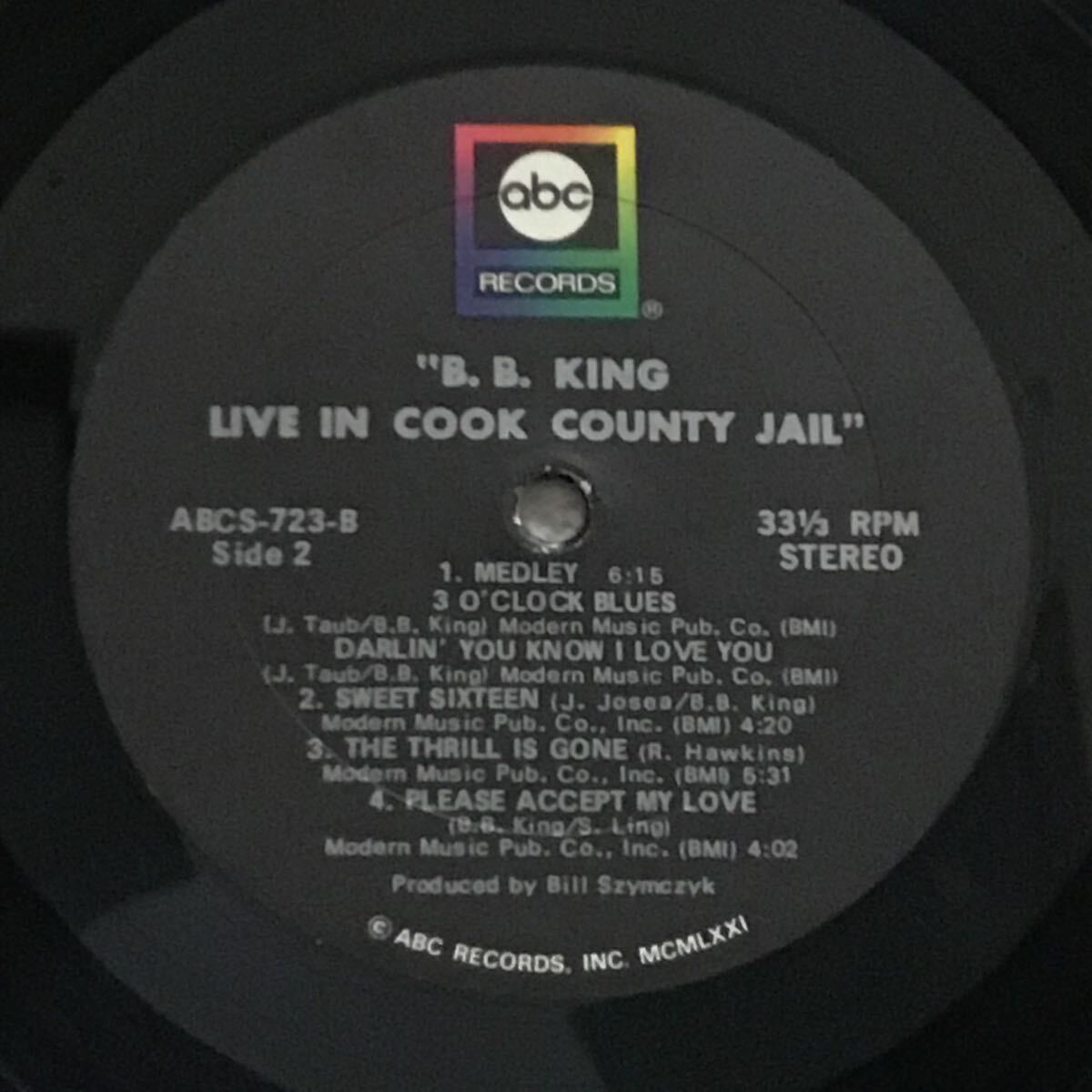 US запись /B.B. KING/LIVE IN COOK COUNTY JAIL 1971 год рис ABC tech s Charger ke
