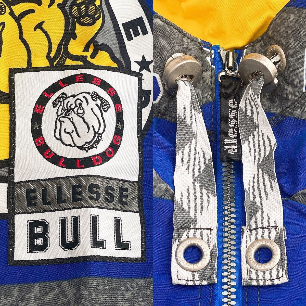 90'sエレッセellesseブルドッグLサイズ青ブルー ハーフジップ 90'sエレッセellesseブルドッグLサイズ青ブルー ハーフジップ