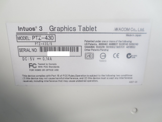  жидкокристаллический авторучка планшет / графика / стилус имеется /intuos3 PTZ-430/wa com / б/у товар /* товар номер 241203-H1A