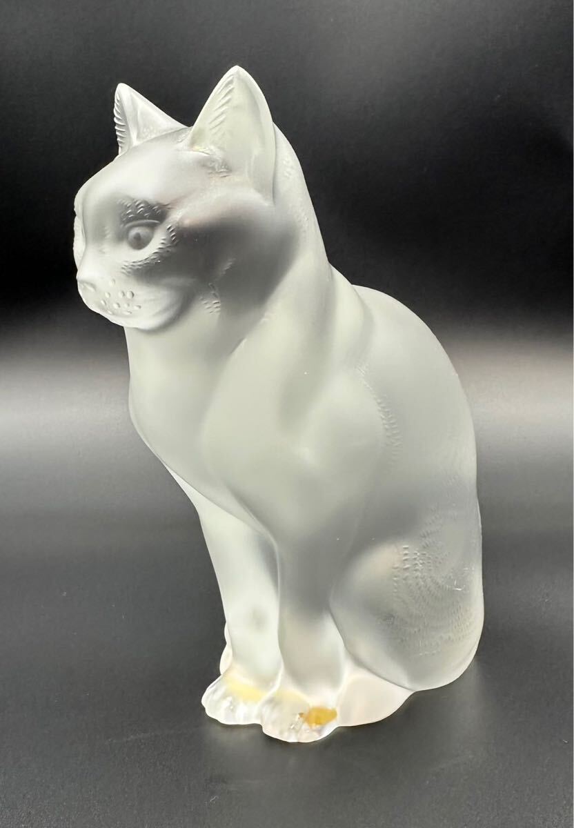 ラリック LALIQUE 座る猫 Chat Assis クリスタル 置物 ネコ