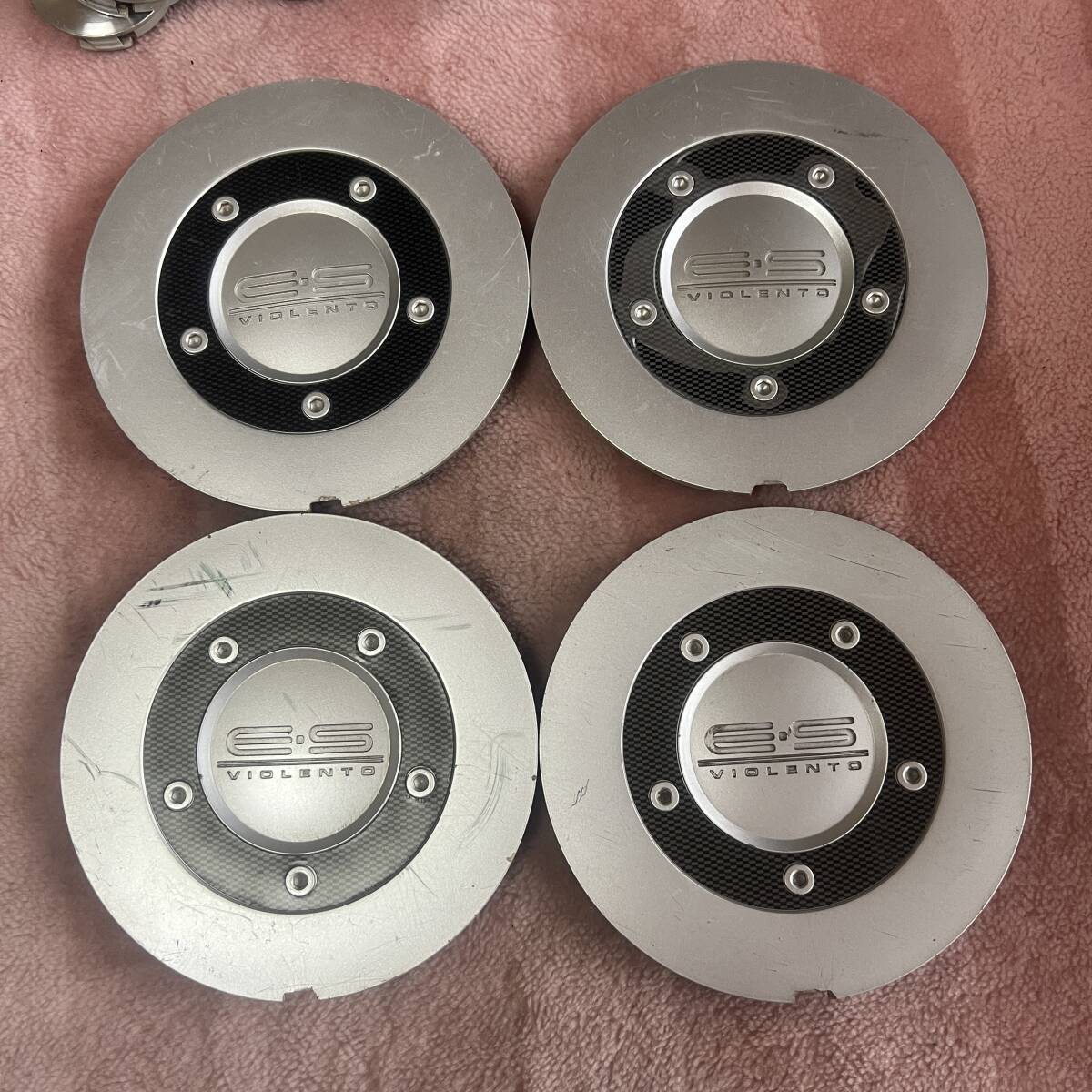 C123-15★E・S VIOLENTO アルミホイール用センターキャップ中古4枚★[品番]COP07E★外径約149mm_画像1