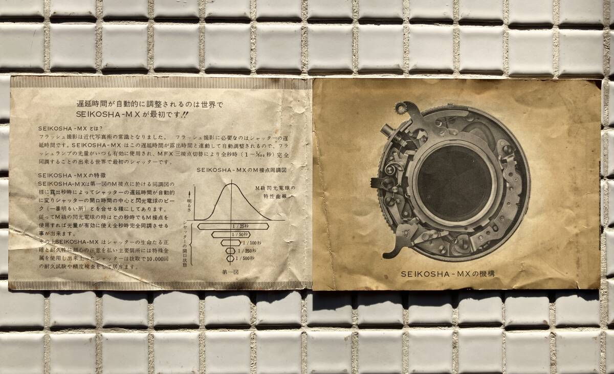 【希少】セイコーシャMX パンフレット 1960年代 精工舎 セイコー シャッター パンフ 販促チラシ カメラ フィルムカメラ クラシックカメラ_画像3