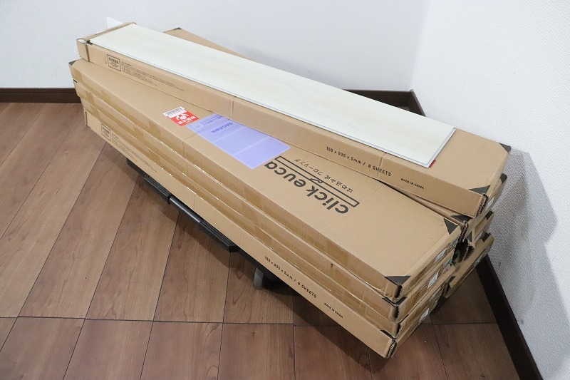 P3653◆click euca◆フローリング◆CL-101◆未使用品◆8枚/箱×9箱セット◆はめ込むだけの簡単DIY◆フロアタイル◆クリック式◆床材