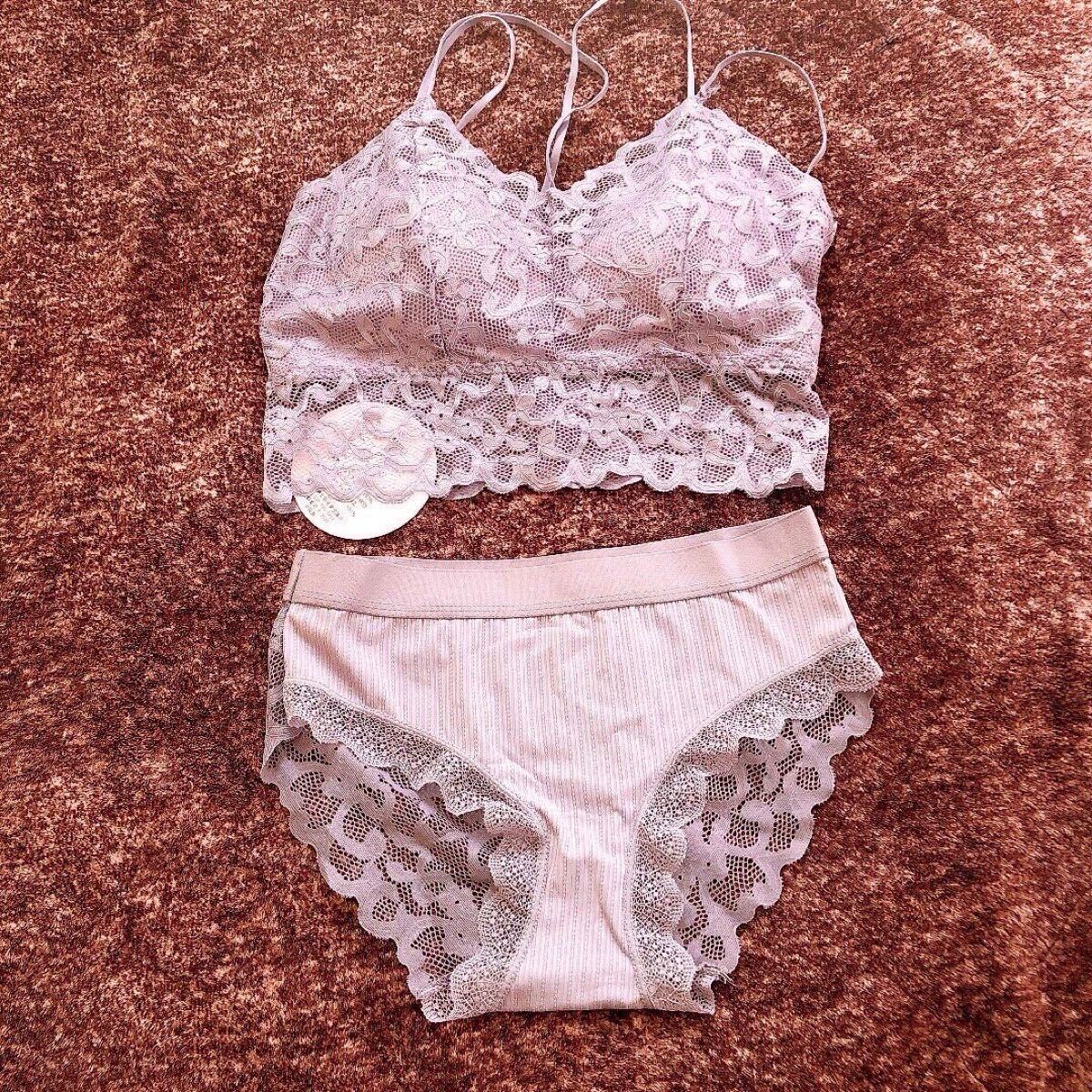 ふわふわマシュマロブラ&ショーツセット ノンワイヤーブラ 下着 授乳ブラ_画像8
