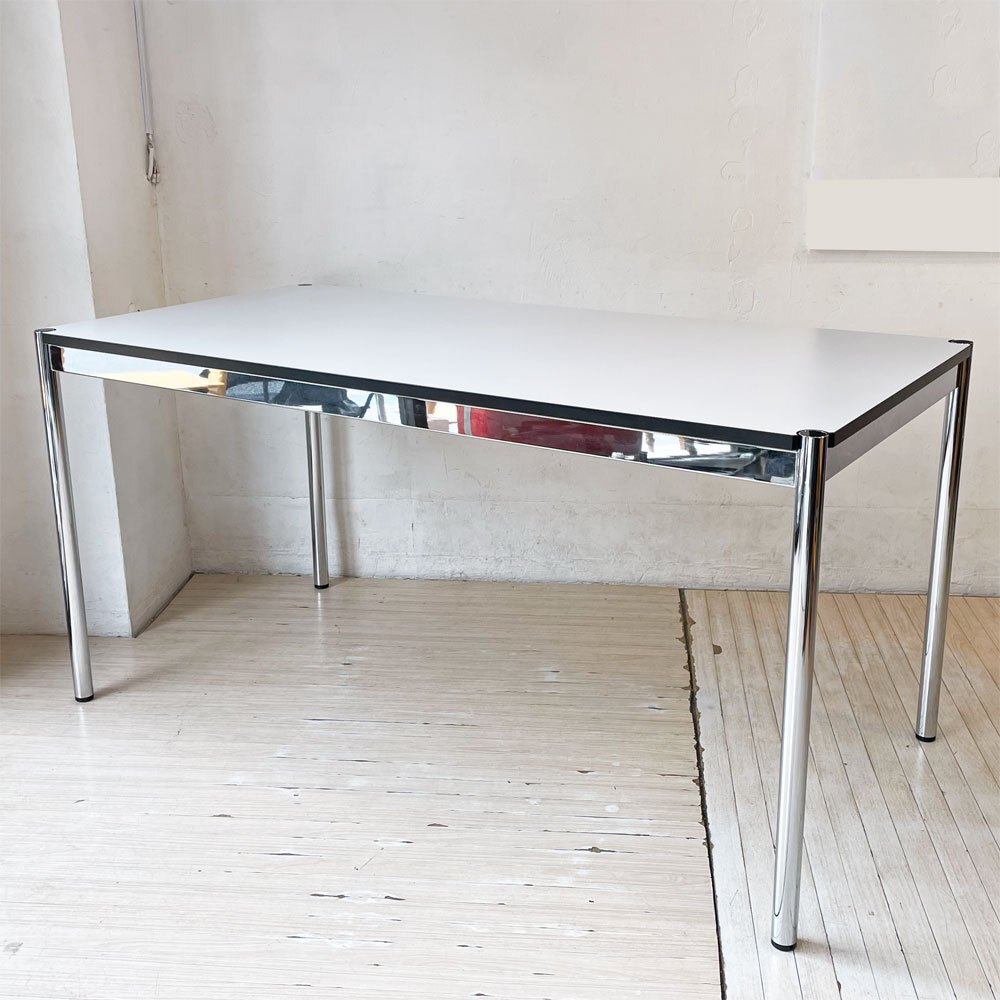 ★ USMハラー USM Haller モジュラーファニチャー ハラーテーブル ワーキングデスク W150cm アジャスター ホワイト 高さ調整機能付 スイス