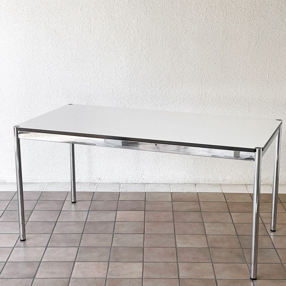 ◇ USMモジュラーファニチャー USM Haller USMハラーテーブル ワーキングデスク ダイニングテーブル W150×D75 パールグレーラミネート A