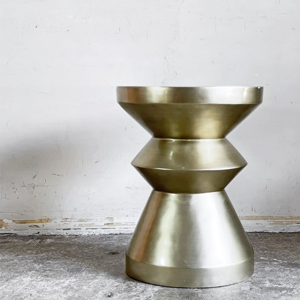 ■ ミッドセンチュリーデザイン Midcentury Design FRP製 サイドテーブル 飾り台 H50.5cm ゴールド