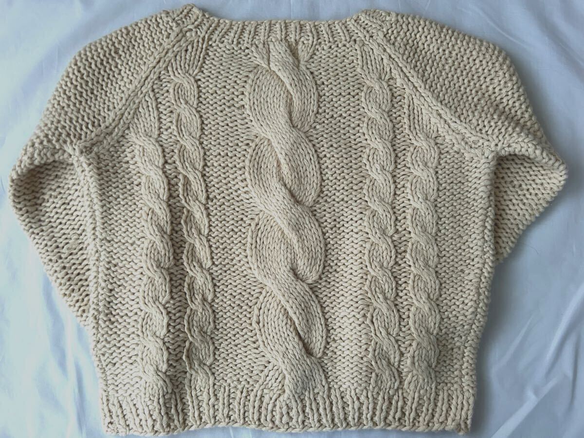 Ray BEAMS☆レイビームス☆クルーネック☆ケーブル編み☆セーター☆ケーブルセーター☆レディース☆one size☆アイボリー☆未使用_画像2