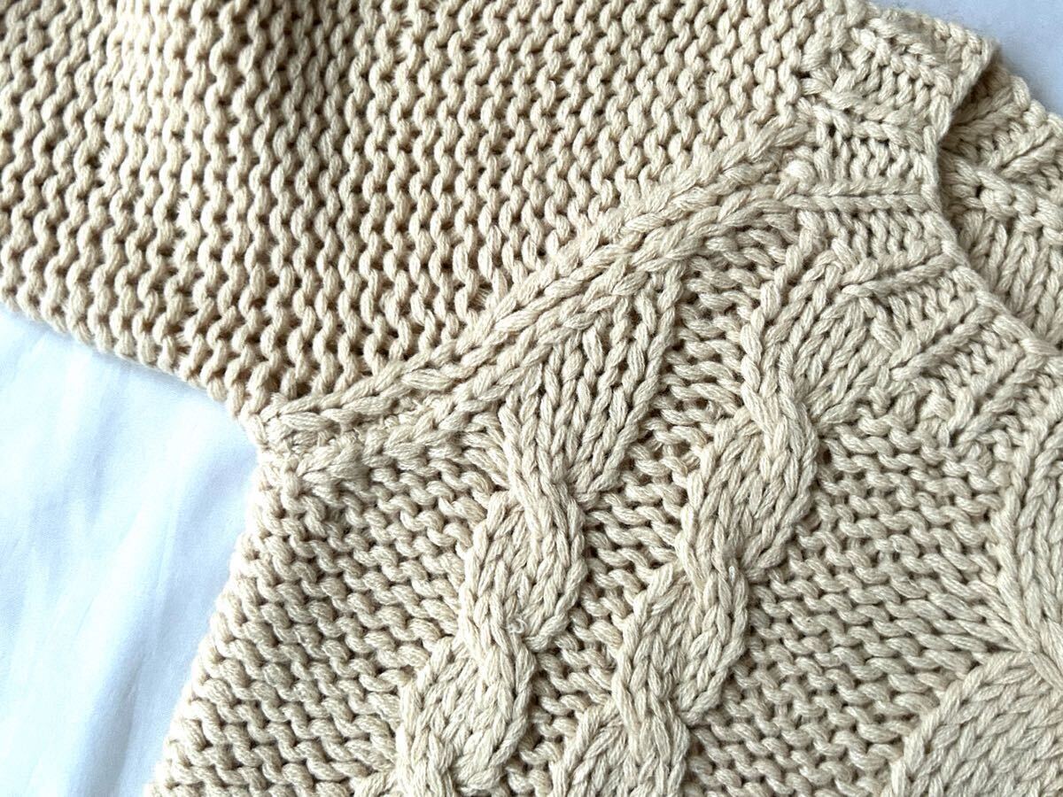 Ray BEAMS☆レイビームス☆クルーネック☆ケーブル編み☆セーター☆ケーブルセーター☆レディース☆one size☆アイボリー☆未使用_画像3