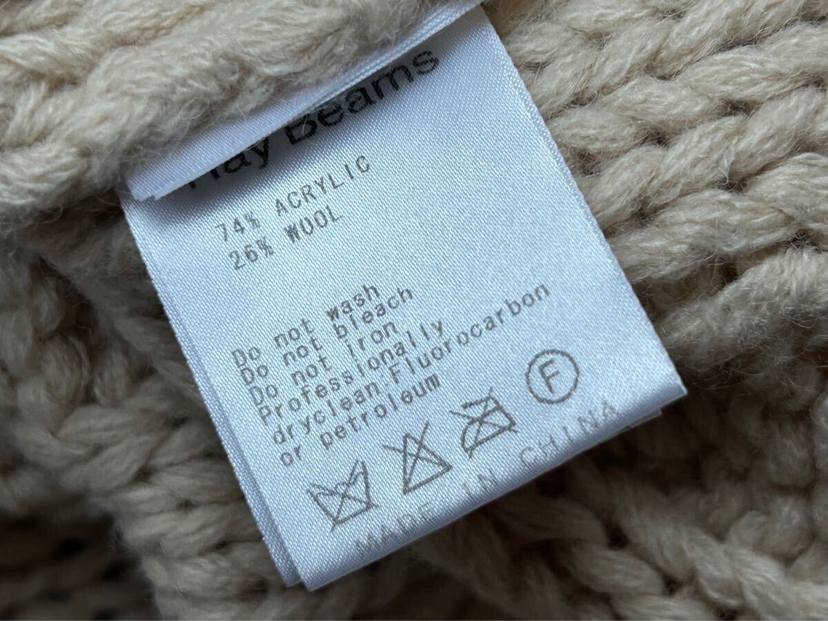 Ray BEAMS☆レイビームス☆クルーネック☆ケーブル編み☆セーター☆ケーブルセーター☆レディース☆one size☆アイボリー☆未使用_画像6