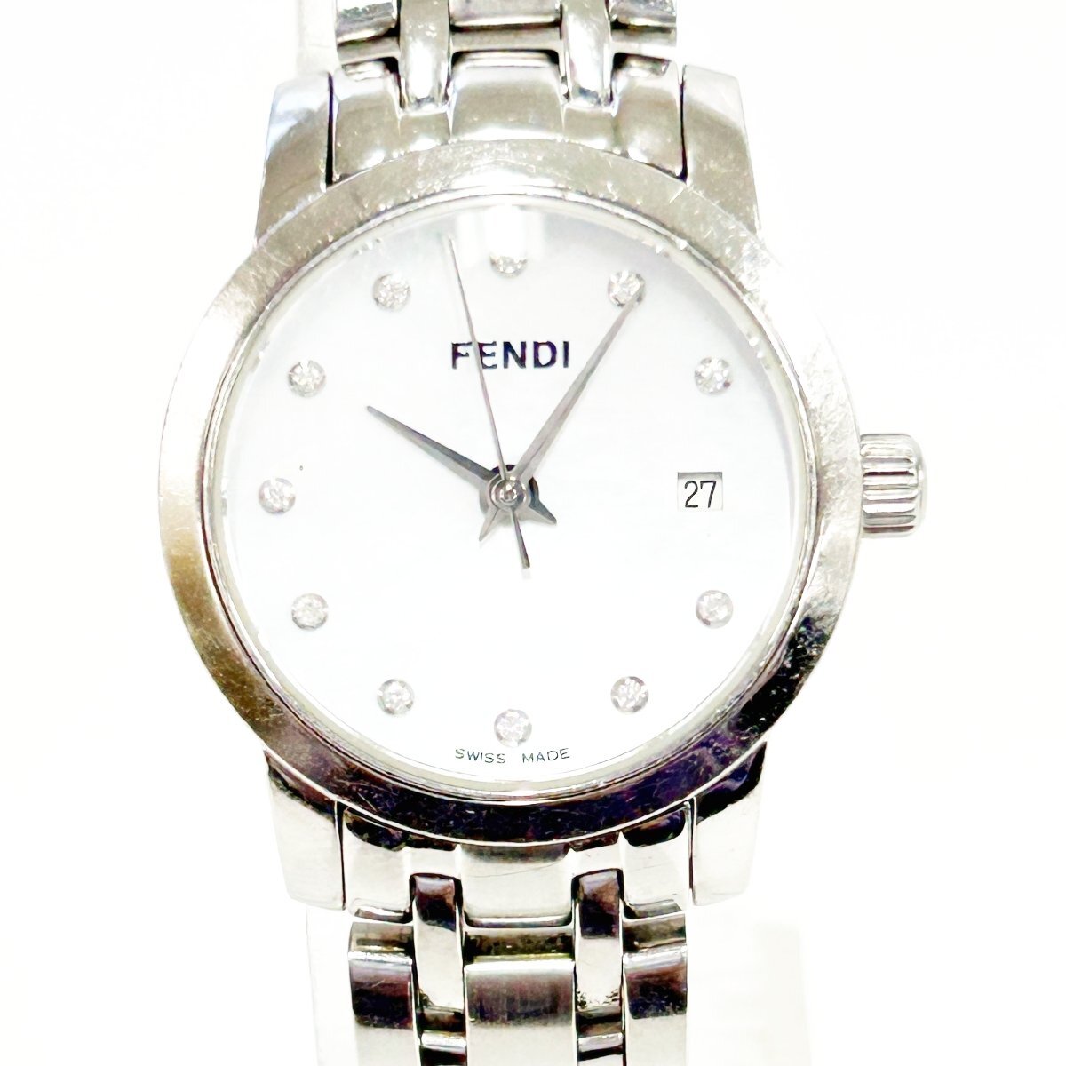 【希少・美品・電池新品・完備】FENDI 2100L シェル ローマン コンビ 希少・美品・電池新品・完備】FENDI 2100L シェル ローマン