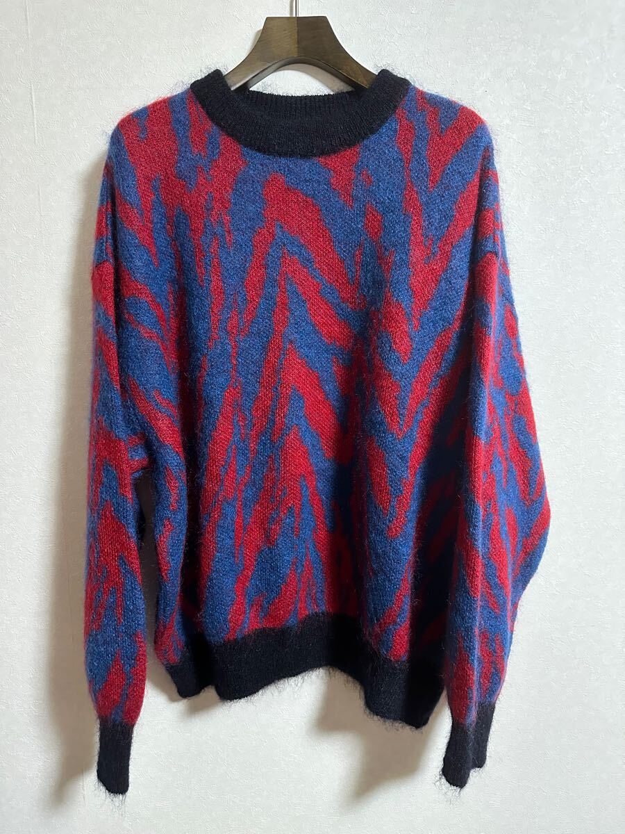 【新品】 MAISON SPECIAL メゾンスペシャル ゼブラ プライムオーバー クルーネック モヘヤ ニット プルオーバー 01 シャツ knit sweater_画像2