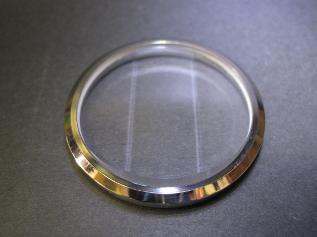 シチズン 機種不明 ベゼル付き 3面カット クリスタル風防/CITIZEN Watch glass 4-370309 (10-405,54-6096