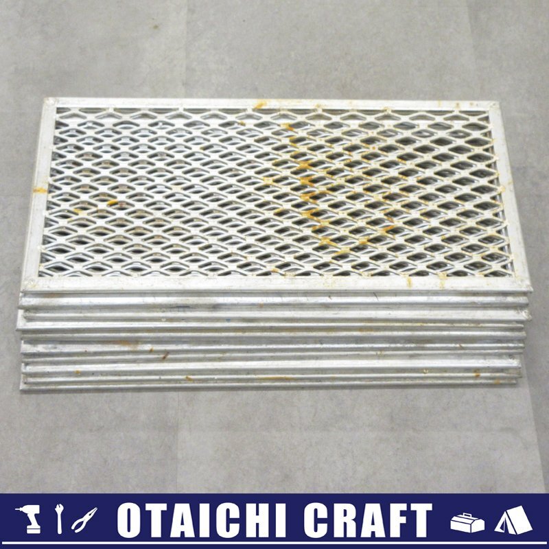 【中古】アルミメッシュ メッシュばん 632×311 10枚セット｜現状品 養生板 仮設足場【/D20179900042503D/】
